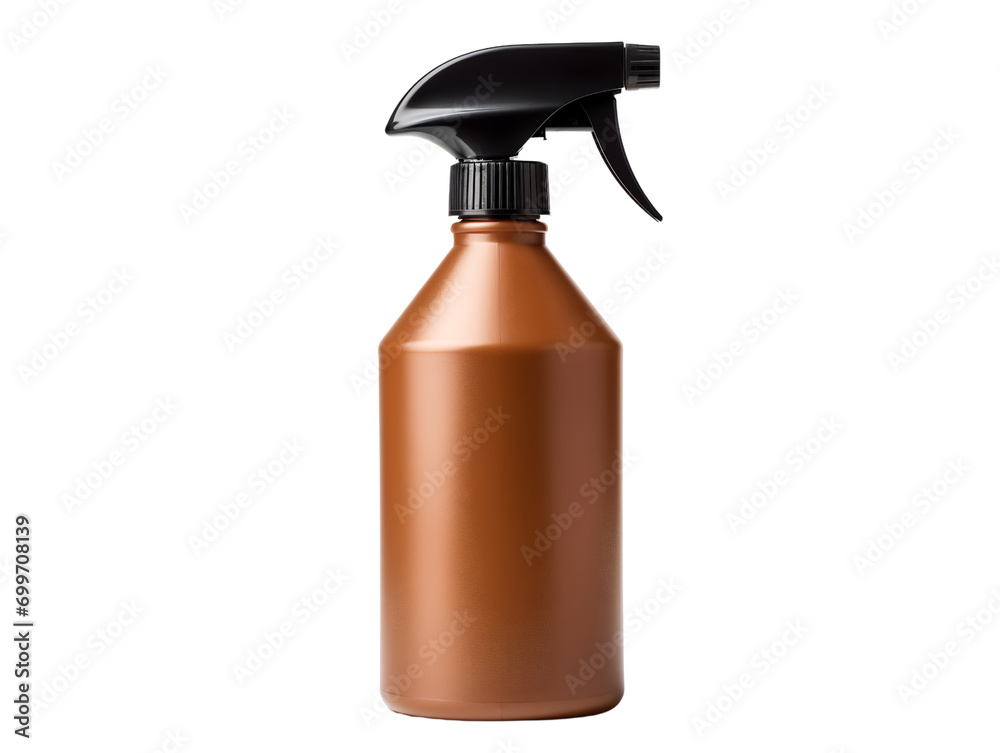 Single brown spray bottle, isolated on a transparent or white background Single brown spray bottle, isolated on a transparent or white background