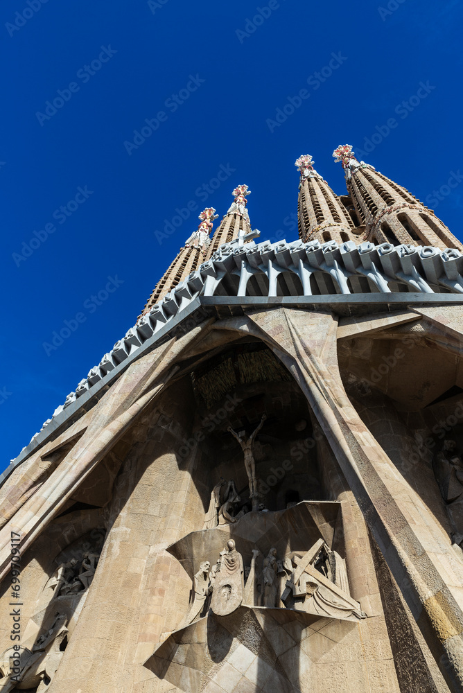 Facade of the Sagrada Familia, Barcelona, Catalonia, Spain