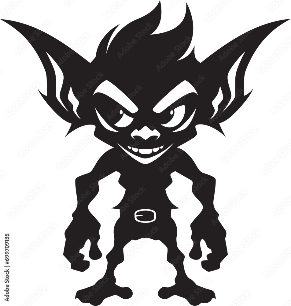 Wee Wonders Black Goblin Emblem Miniature Mirth Cartoon Goblin Logo Icon Wee Wonders Black Goblin Emblem Miniature Mirth Cartoon Goblin Logo Icon