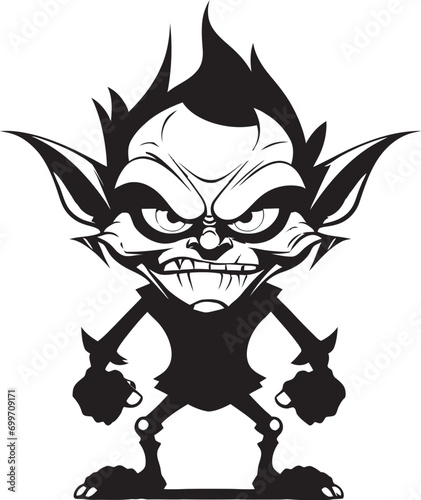 Mini Marauders Cartoon Goblin Emblem Diminutive Devilry Black Goblin Logo Design