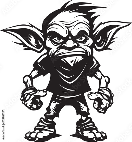 Wee Whimsy Midget Goblin Logo Design Goblin Giggles Black Vector Logo Icon