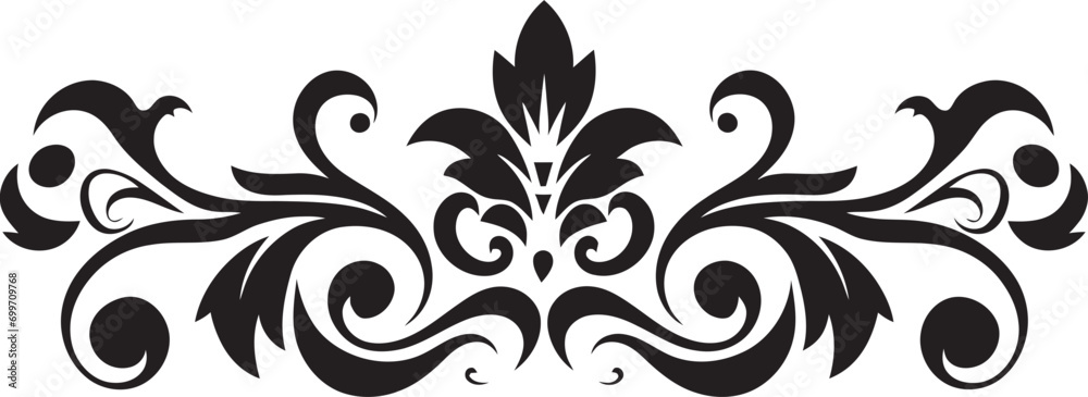 Ebony Scrollwork Icon Design Midnight Ornate Lace Insignia