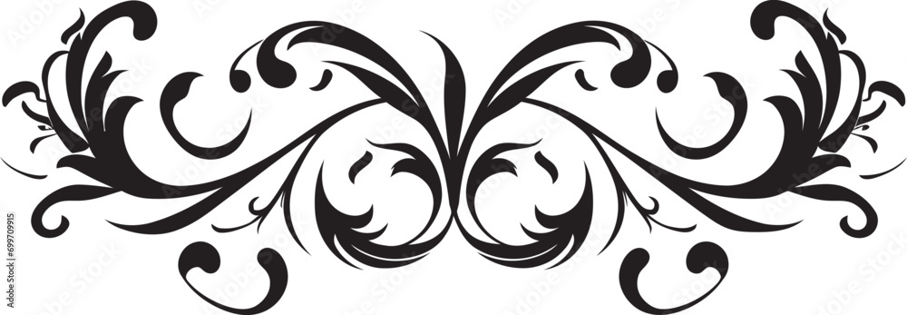 Fototapeta premium Shadowy Ribbonwork Seal Mark Darkened Lace Ornamental Insignia
