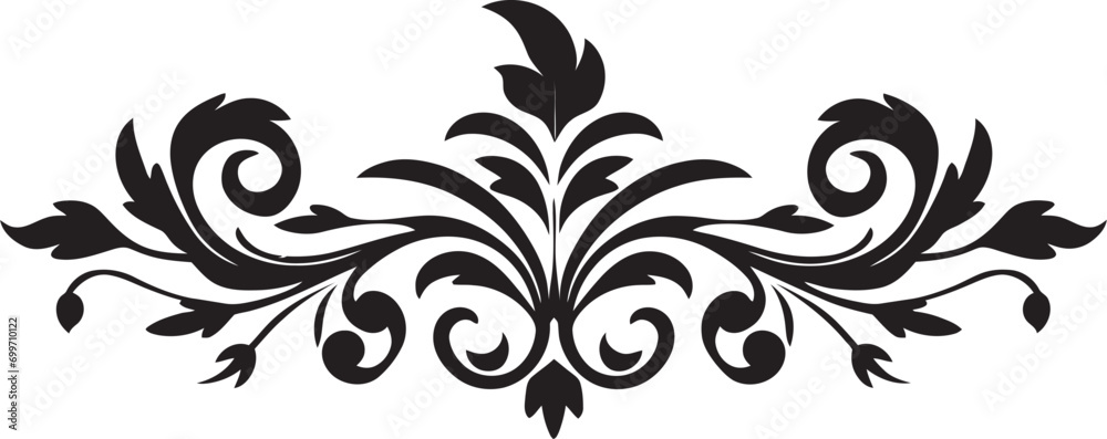 Elegant Scrollwork Decorative Vector Icon Enchanting Ebony Inlay Ornamental Border Design