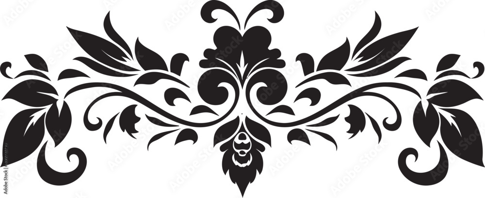 Obraz premium Intricate Midnight Framework Border Emblem Chic Ebony Detailing Decorative Vector Logo
