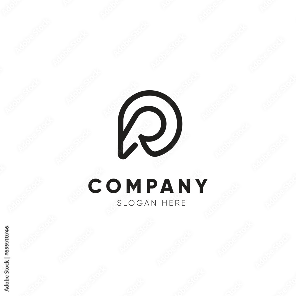 PR letter Logo vector abstract and monogram logo design template