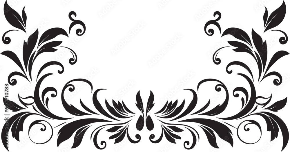 Intricate Noir Borders Black Vector Logo Regal Midnight Framework Decorative Icon Design
