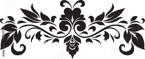 Intricate Midnight Framework Border Emblem Chic Ebony Detailing Decorative Vector Logo