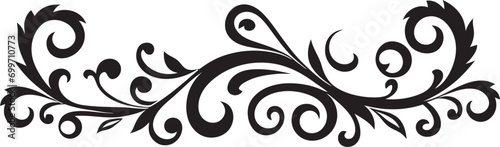 Sophisticated Scrollwork Black Border Symbol Opulent Onyx Tracery Decorative Vector Icon