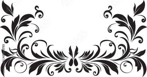 Intricate Noir Borders Black Vector Logo Regal Midnight Framework Decorative Icon Design