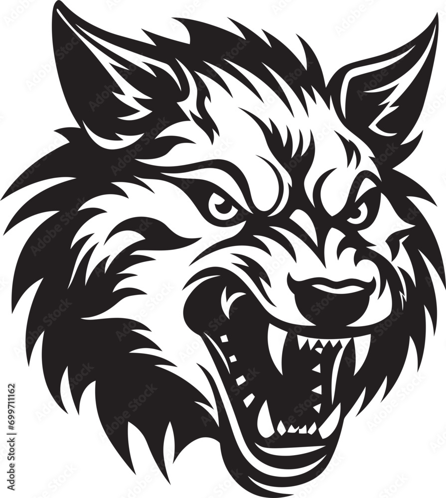 Fototapeta premium Stygian Wolfen Emblematic Crest Obsidian Clawed Alpha Symbol
