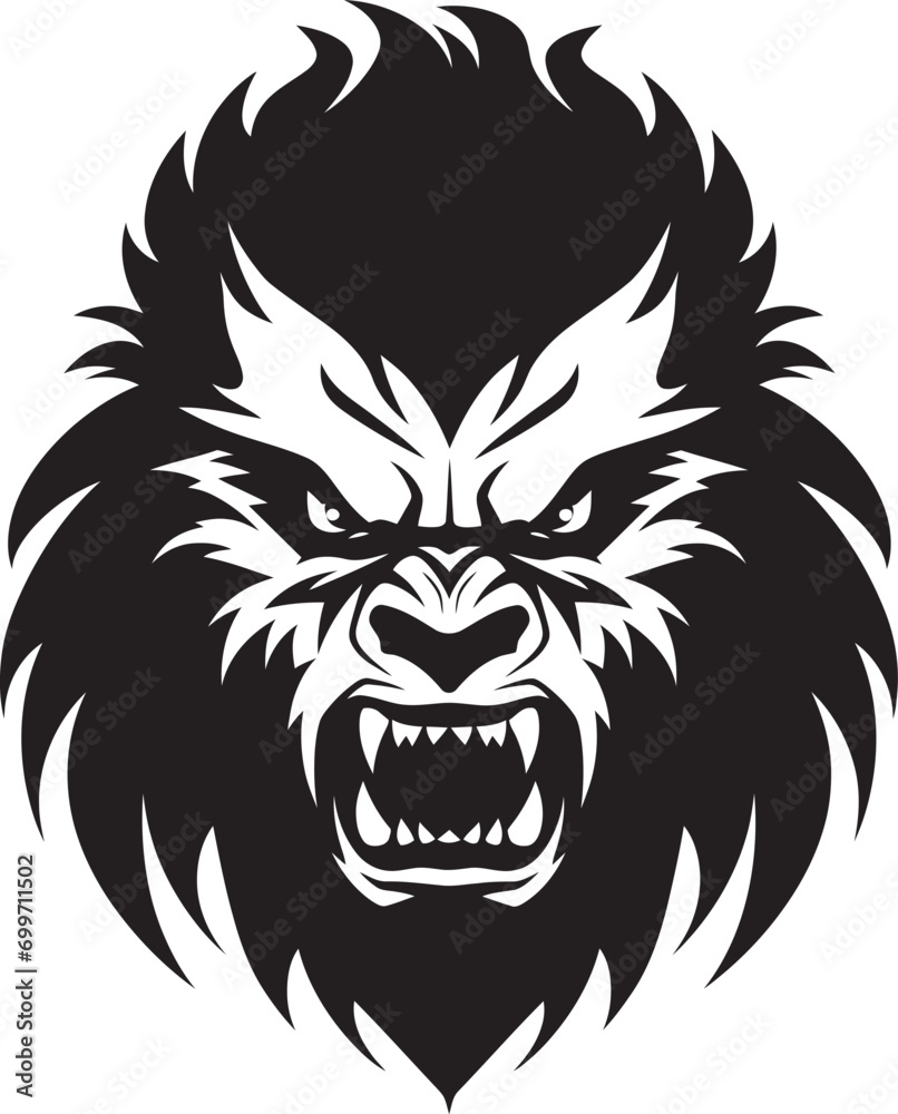 Ghostly Werewolf Symbol Grim Shadow Beast Logo
