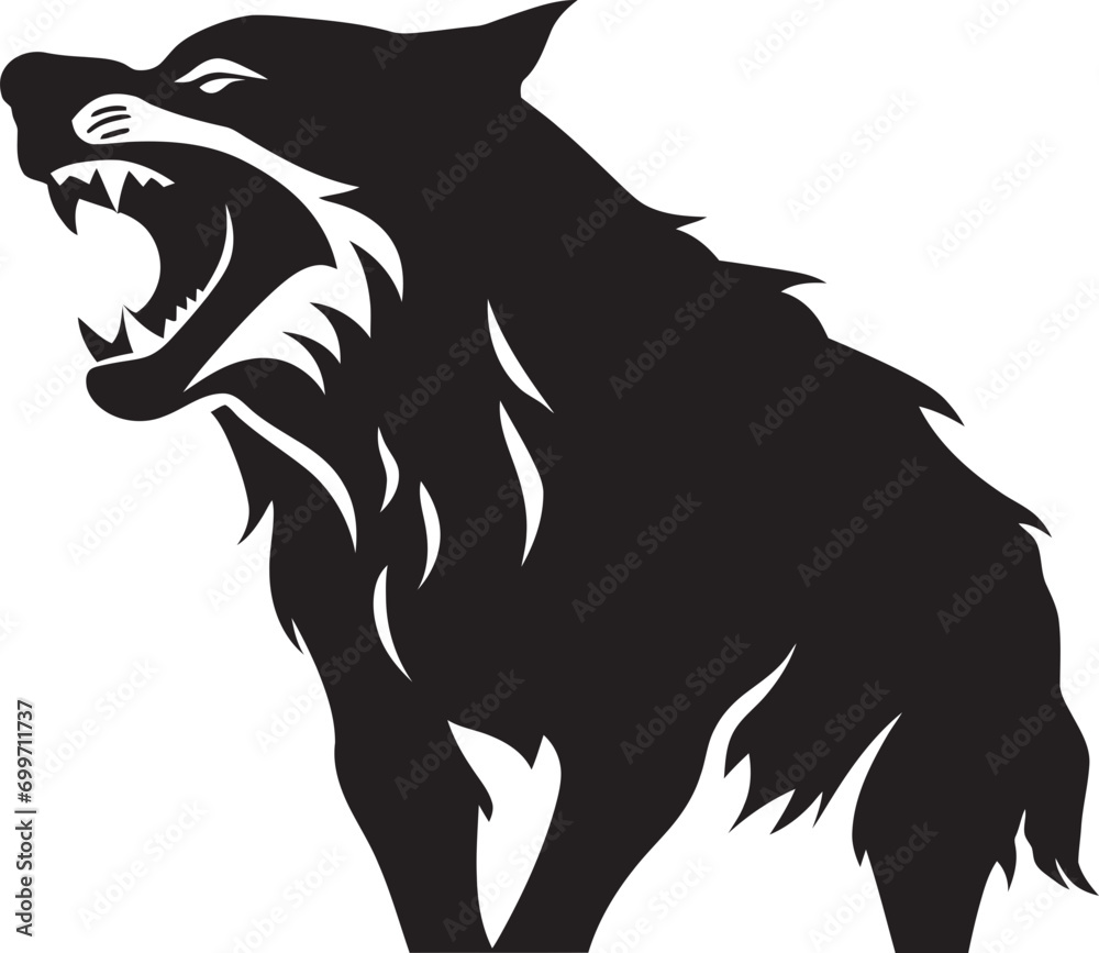 Obraz premium Feral Night Beast Iconic Insignia Nocturnal Howler Emblem Design