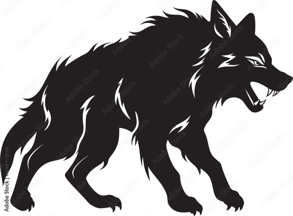 Nightfall Prowler Vector Badge Enigmatic Alpha Wolf Insignia