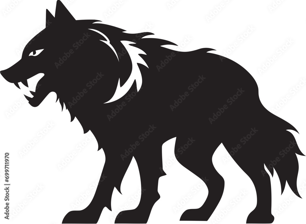Shadowed Werewolf Vector Emblem Midnight Predator Pack Mark