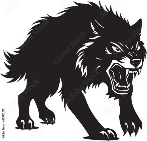 Feral Night Beast Icon Design Nocturnal Howler Insignia