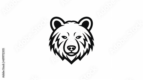 monoline icon hand drawn bear logo vector one color isolated on white
