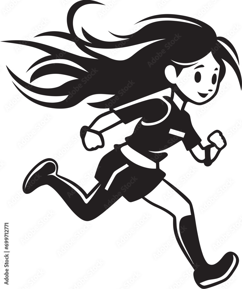 Chic Velocity Black Vector Logo for Running Woman Stylish Dash Womans Black Vector Icon Design Chic Velocity Black Vector Logo for Running Woman Stylish Dash Womans Black Vector Icon Design