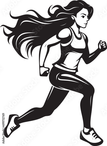 Bold Elegance Female Black Vector Logo Design Athletic Flow Womans Black Running Icon