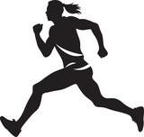 Rapid Female Runner Crest Dynamic Vector Sprinter Logo