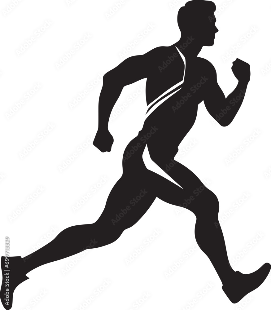 Accelerated Velocity Black Vector Logo for Male Runner Dynamic Charge Male Black Vector Icon Design