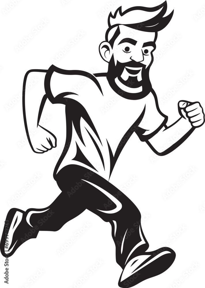 Swift Flow Running Athletes Black Logo Quick Stride Black Vector Icon of Male Runner