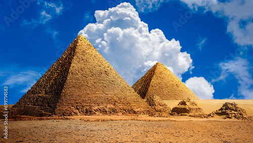 Pyramid Photo 8k  4K Full HD Egypt Blue Coludy Sky No People Landscape Download