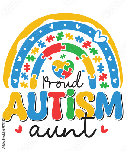 Proud autism aunt autism day awareness autism child family love Autism Awareness SVG, Autism Vector, Autism SVG 