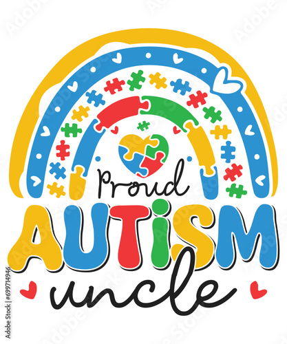 Proud autism uncle autism day awareness autism child family love Autism Awareness SVG, Autism Vector, Autism SVG