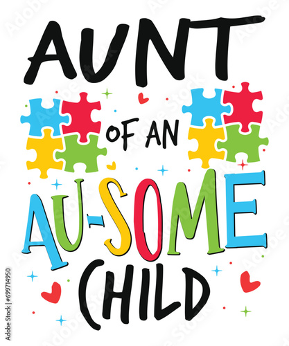 Aunt of autism child awareness day autism day child love Autism Awareness SVG, Autism Vector, Autism SVG