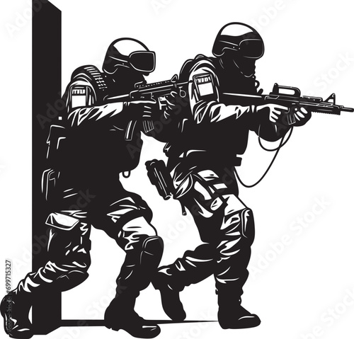 Forced Access Black Vector SWAT Door Kick Emblem Strategic Intrusion Door Kick SWAT Team Logo