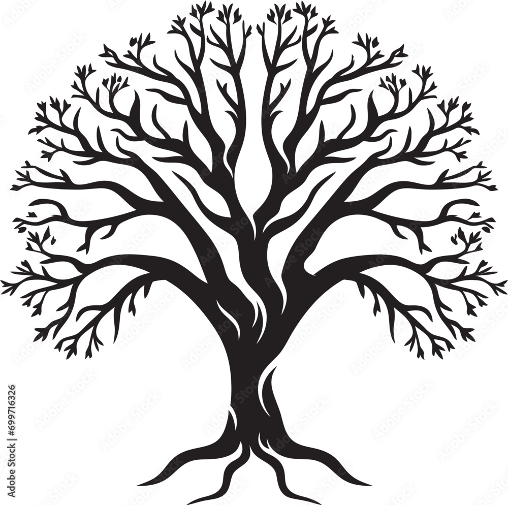 Tranquil Woods Black Vector Tree Symbol Ancient Arbor Tree Black Vector Logo Tranquil Woods Black Vector Tree Symbol Ancient Arbor Tree Black Vector Logo