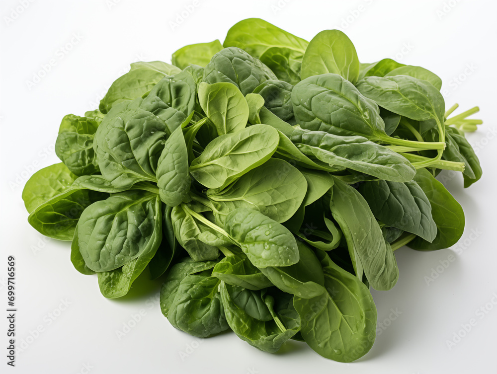 Juicy spinach isolated on a white background Juicy spinach isolated on a white background