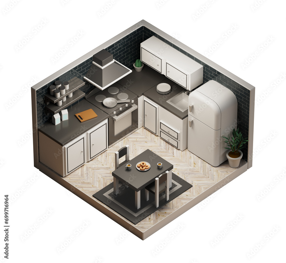 주방 인테리어 아이소메트릭 Kitchen Interior isometric 주방 인테리어 아이소메트릭 Kitchen Interior isometric