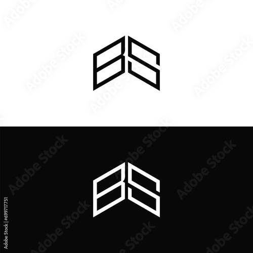 BS logo. B S design. White BS letter. BS, B S letter logo design. Initial letter BS linked circle uppercase monogram logo. B S letter logo vector design.	
 photo