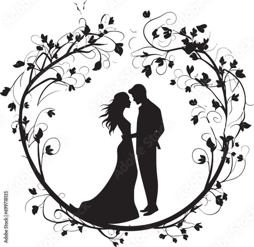 Petal Waltz Black Vector Design Blossom Reverie Floral Icon
