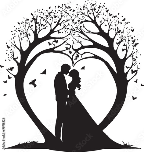 Blossom Reverie Black Vector Logo Everlasting Floral Serenade Floral Design