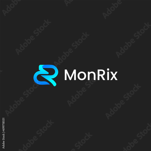 MR, RM Combination modern app icon logo design template creative design