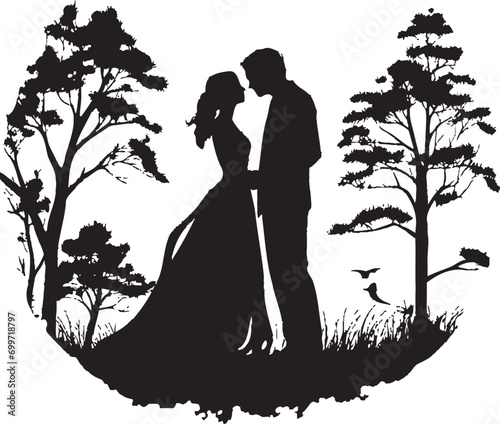 Blossom Reverie Wedding Floral Symbol Everlasting Petal Harmony Black Vector Emblem