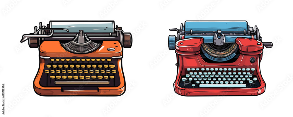 Cartoon typewriter icon. Vector illustration