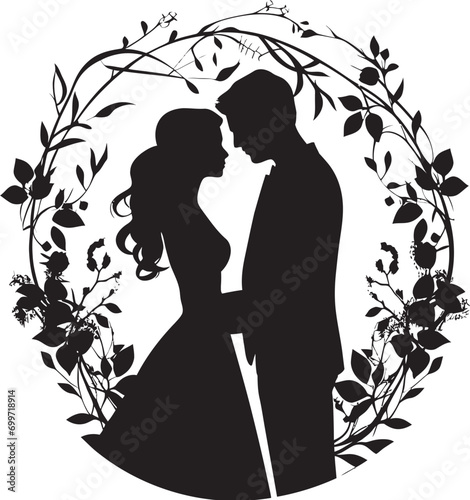 Everlasting Love Blossoms Wedding Floral Icon Blossom Reverie Black Vector Design