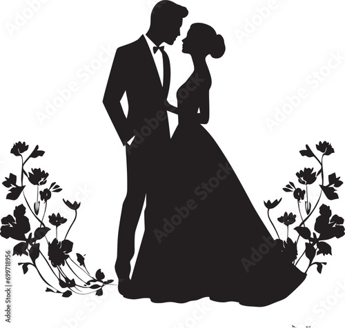 Botanical Bliss Black Vector Logo Floral Reverie Wedding Floral Design