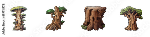 Tree trunk. Cartoon vector illustration