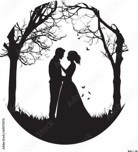 Floral Reverie Black Vector Design Eternal Blossom Waltz Floral Emblem