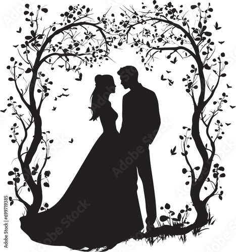 Botanical Bliss Black Vector Logo Floral Reverie Wedding Floral Design