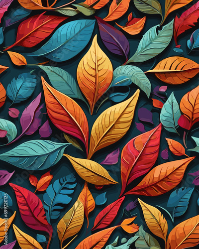 seamless background with leaves