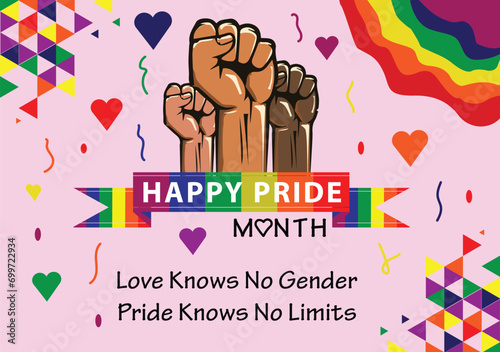 happy pride month lgbt multiracial fest. pride month celebration concept background. happy pride day. commemoration of lesbian, gay, bisexual, and transgender pride. LGBT Pride Month 2025 june. 