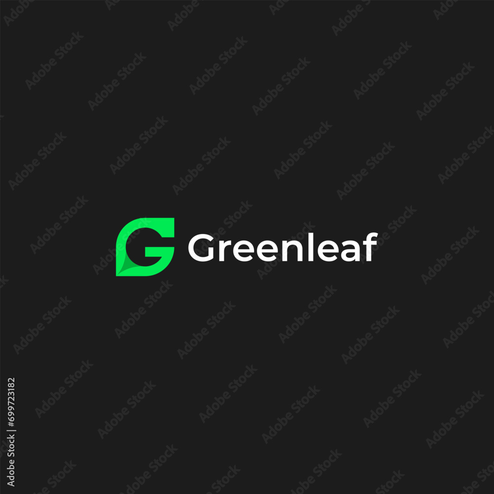 Premium letter G with Green Leaf combination logo Premium letter G with Green Leaf combination logo