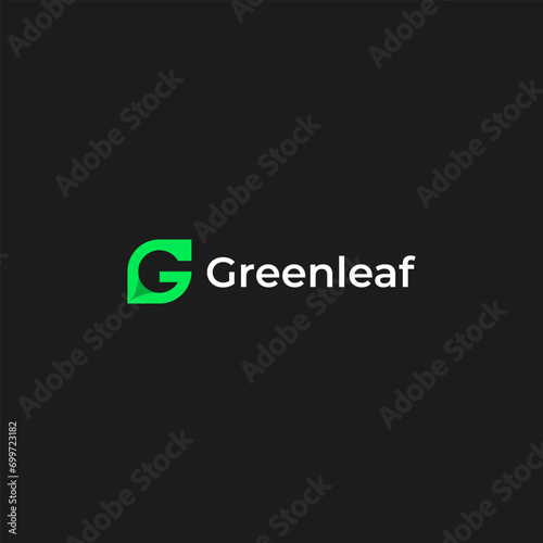 Premium letter G with Green Leaf combination logo