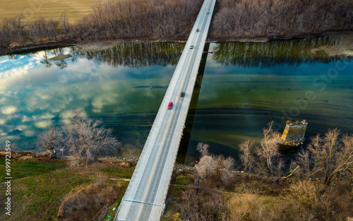 drone wabash river attica indiana midwest water bridge